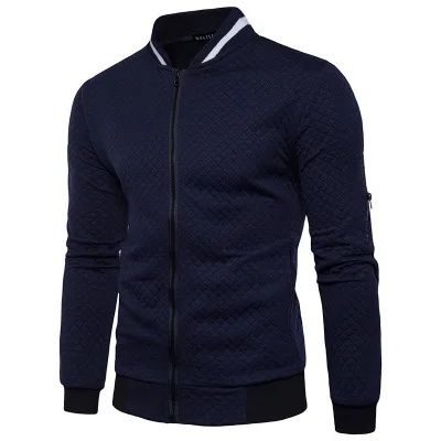 High Quality Men's Winter Cotton Jacket Stand Collar with Full Zip Closure Fleece Lining Casual Leisure Style for Mature Men