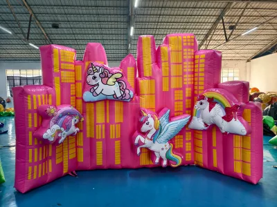 Large Inflatable Cartoon Black Ground Wall Model Custom Logo Inflatable Advertising Background for Festival Display