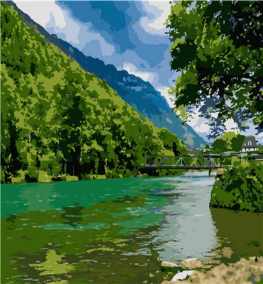 Painting by Number Landscape Painting,40*50 DIY Nature and Scenery Painting, Canvas Painting for Living Room Wall