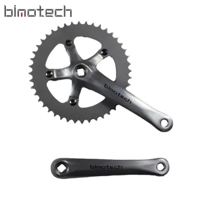 Bicycle Crankset Bicycle Parts Crankset Single Speed 44T Steel 170mm Alloy Anodized Silver Aluminum Bicycle Crank Set Support BM