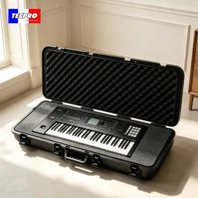 Wholesale Long Hard case Plastic Hard Equipment Case with Rollers for Musical Instrument