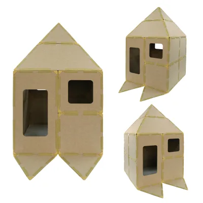 Soft Felt Magnetic Modular Play Fort Panels Children Indoor Building Game Playhouse Tent with Multiple Windows for Kids