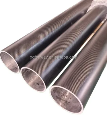 Plain Weave Round Carbon Fiber Tube, 5mm 4000mm Glossy & Matte Painted/Unpainted for General Industrial Applications
