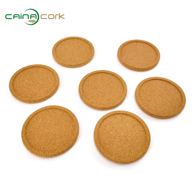 Hot New Products Cork Material Heat Resistance Circle Cork Bottom Coaster Logo Round Cork Coaster