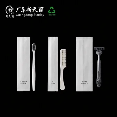 Recyclable Hotel Dental Kit Sugarcane Paper Pouch Custom Printed Paper Bag for Toothbrushes