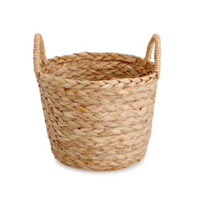 Natural Cattail Woven Multifunctional Storage Basket Handle Durable Eco Friendly FSC Certified Kitchen Organization 6-10L