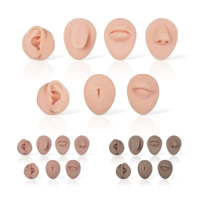 Cross-border Soft Silicone Facial Features Three-color Seven-piece Tattoo Practice Modelwholesale Original Manufacturer China
