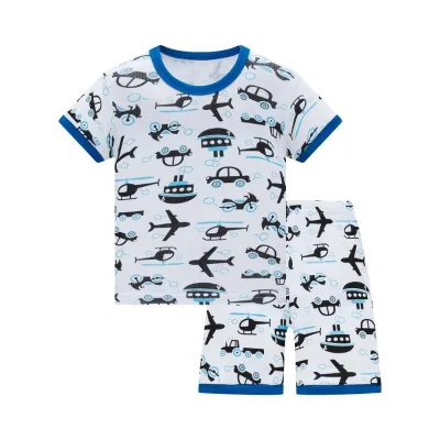 Custom Summer Boys Clothing Kids Shorts Set Toddler Boys Plain Two Piece Sets Shirt and Short Set for Kids