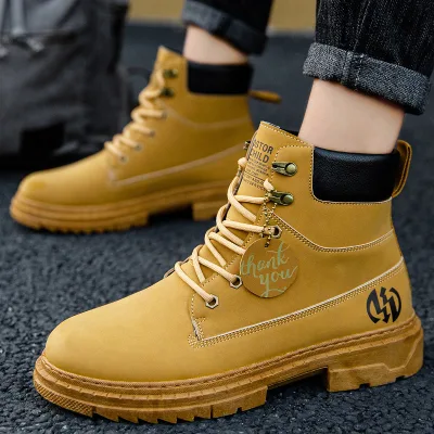 Autumn and Winter New Men's Trend Martin Boots Outdoor Fashion High-top Tooling Boots Men's