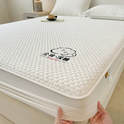 2026 New Lyle 100% Pure Cotton White Comfortable Bed Fitted Sheet for Luxurious Sleep