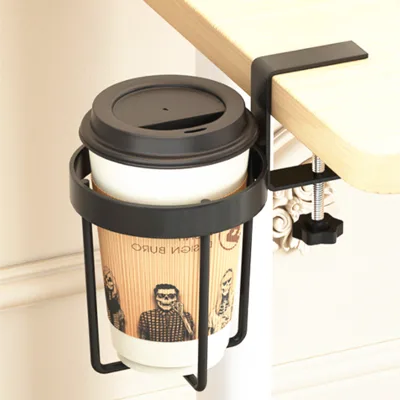 Multi-function Metal Coffee Table Desk Cup Clip Stand Mug Water Holder Cupholder