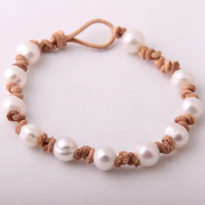 Fashion Women Dress Pearl Armband Freshwater Pearls Knotted Bracelets Pearl Jewelry