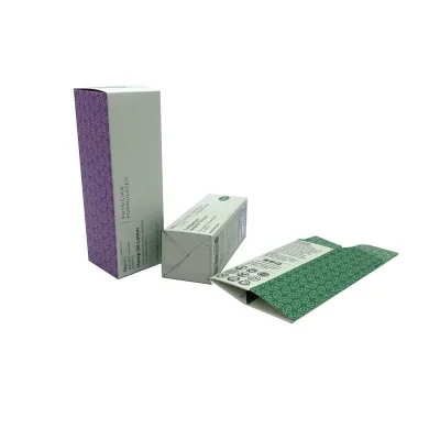 Buckle Bottom Offset Print 350gsm White Paper Folding Box for Cosmetic Cream,Perfume,Lipstick Packaging