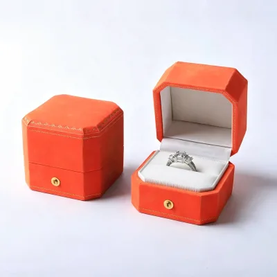 Orange Factory Stock Green Luxury Velvet Jewelry Box Packaging White Red Jewelry Gift Packaging Box Ring Pendant Jewellery Box