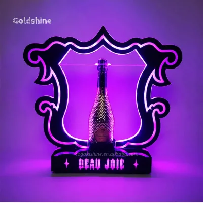 LED Charging Bottle Presenter Elegant Champagne Acrylic LED Display for Party Decorations