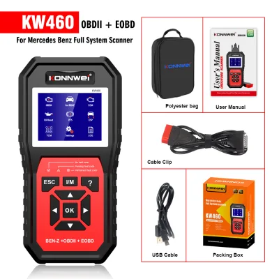 Full Systems Diagnostic Tool KW460 Obd2 Scanner for Mercedes-Benz Oil Reset, Engine DME System