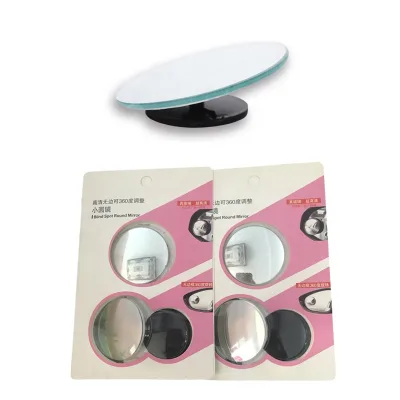 360 Degree Rotation Small Round Mirror Rearview Mirror with Large Field of View Reversing Mirror Auxiliary Blind Spot Le