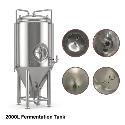 CE Certified Double Jacket Stainless Steel Beer Fermenting Tank 2000L/3000L/5000L Pressure Vessel for Micro Brewery Easy Operate