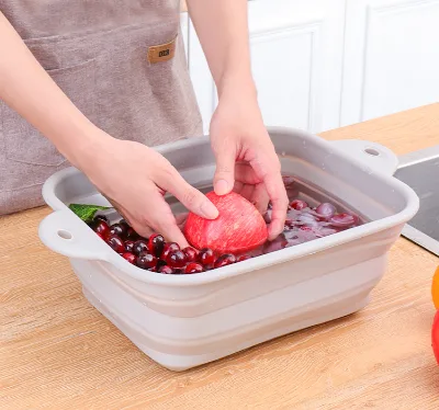 Eversoul Collapsible Silicone Basin Large Capacity Foldable Wash Bowl for Baby Bathing Fruit Vegetable Cleaning