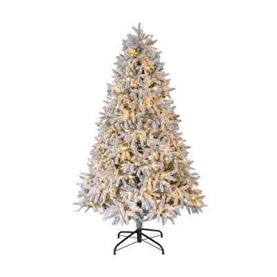 Exclusive China-made White Snow-covered Christmas Tree Eco-friendly Pure PE-flocked Design 1.5-3m Built-in Lights