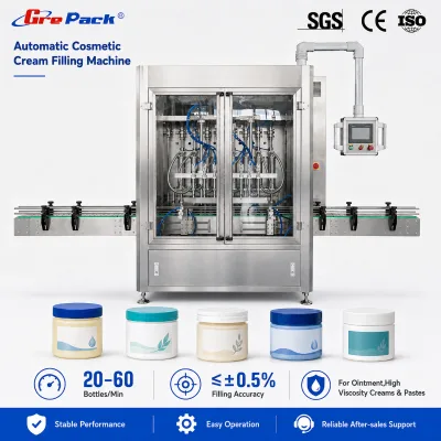 Automatic Cosmetic Skincare Lotion Filling Machine Linear Electronic Multihead Face Cream Jar Bottle Packaging Filling Machine