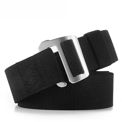 Men's Outdoor Elastic Belt Aluminum Alloy Buckle Adjustable Nylon Polyester Braided Belt for Sport Lightweight Design All-Match