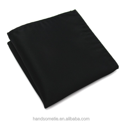 Hot Sale Black Handkerchief Pocket Square Solid Hanky Plain Pure Color Pocket Factory