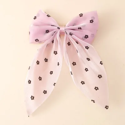 Best-selling Chiffon Bow Hair Clip Cute Hairpins Tight Grip Without Damaging the Hair Girl's Hair Accessory