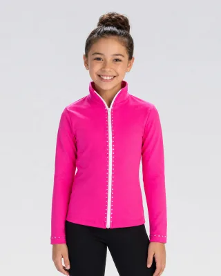 Edrei Custom Cheer Warm up Jacket Women Zip up Rhinestone Colorblock Track Top for Dance Team Practice Performance Wear OEM Bulk