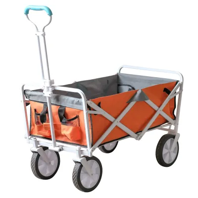 Outdoor Collapsible Folding Wagon Cart Baby Trend Expedition Stroller Wagon with Two Drink Holders for Beach Camping