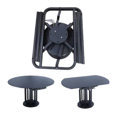 Dining Table Mechanism 180 Degree Rotating Rectangular to Square Tabletop Conversion Heavy Duty for Home Furniture