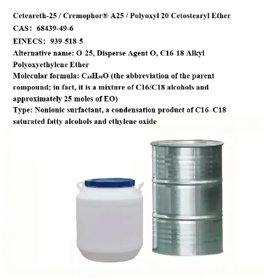 A25 Ceteareth-25 Polyoxyl 20 Cetostearyl Ether CAS68439-49-6