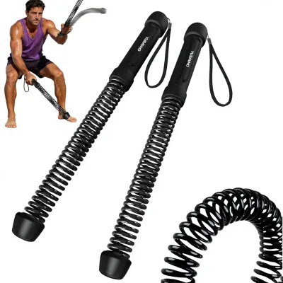 Ropeless Battle Ropes-Portable Cordless Weighted Home Gym Fitness Equipment for Men Women HIIT Versatile Exercise (Black 3.43