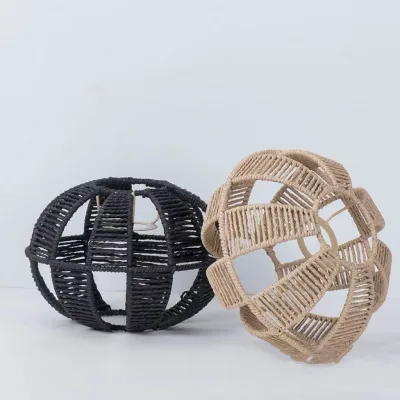 Paper String Pendant Lamp with Vine Lampshade for Bedroom, Homestay, Restaurant and Handmade Woven Lamp Decoration.