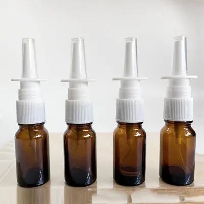 OEM Nasal Spray Bottle 10ml 30ml Amber Glass Nasal Spray Bottle Empty Nasal Spray Bottle