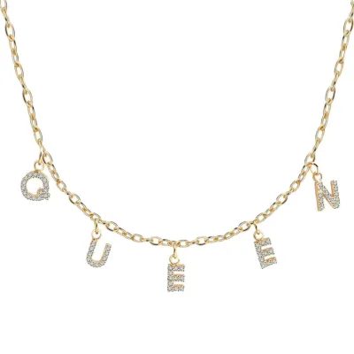 Name Necklace Diamond Letters Pendant Necklace for Women Jewelry Gift Custom A-Z Initials Letters Necklace Personalized Crystal