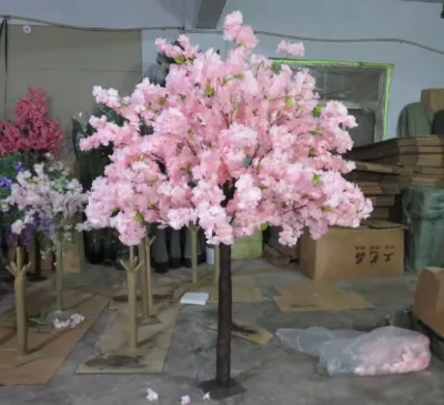 Customized Big Wedding Artificial Cherry Blossom Plant Tree Faux Silk pink White Cherry Blossom Tree