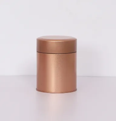 Wholesale Custom Printed Food Grade Luxury Storage Pure Airtight Gold Round Bubble Tea Tin Can for Packaging