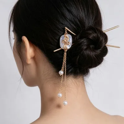 Wholesale 14-16mm Natural Freshwater Pearl Hairpin for Women