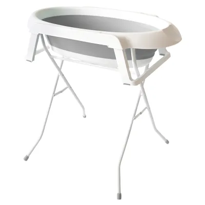 New Design Portable Folding Baby Bathtub with Stand Collapsible Foldable Bathtub Baby Bath Tub with Metal Stand