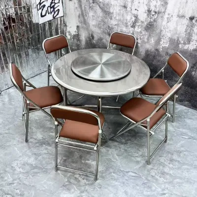 Industrial-Style Fast Food Restaurant Set Soft Seat Sofa Dining Table with Stainless Steel Metal Panel for Catering Store Snack