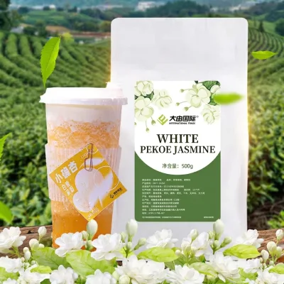 500g Bag White Tip Jasmine Tea Fragrant Loose Leaf Tea Raw Material for Milk Tea Fruit Tea Beverage Shop Wholesale