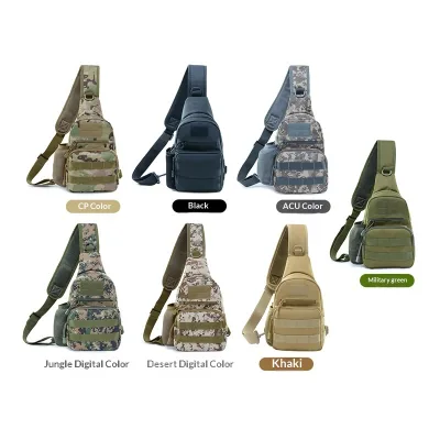 Men's Oxford Casual Cycling Crossbody Chest Bag Camouflage Sports Outdoor Tactical Waist Pack Messenger Bag Polyester Waterproof