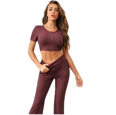 Wholesale Custom Design Adult Polyester Pajamas Sleepwear Sexy for Women