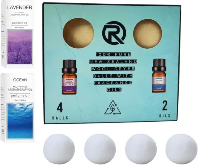 Hot Sale Washing Household Wool Dryer Balls Handmade Reusable Wool Drying Balls 4 in a Cardboard Box SCENTED Fragrance OIL