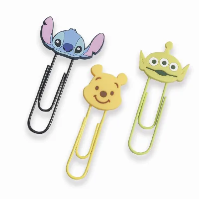 High Quality Colorful Custom Anime Office Stationary Supplies Cartoon Metal Shaped Paper Clip Non-Magnetic Size 2.75*0.5*2.5