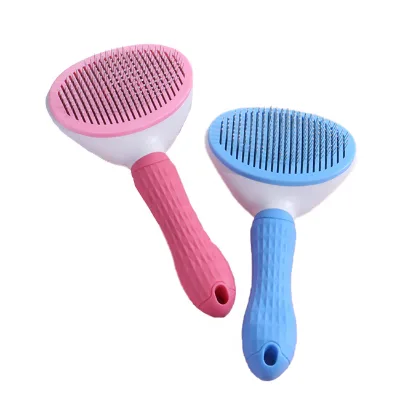 Self-Cleaning Slicker Brush for Pets Dog Grooming Tool with Botton Car Gifts Product