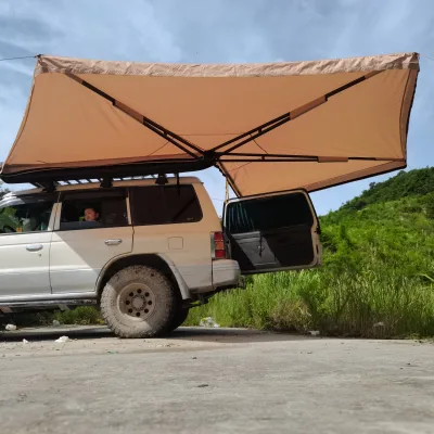 Overland 4x4 Markisen Dusche Bad Zelt Dachzelt Aluminium Harte Shell Top Dachzelt 270 Awning Fur Fahrzeuge SUV Truck Camping