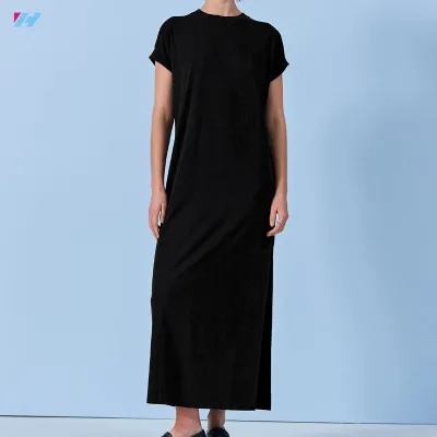 Custom Summer Casual T Shirt Dress Oversize Loose Blank Long Tshirt Dress for Women