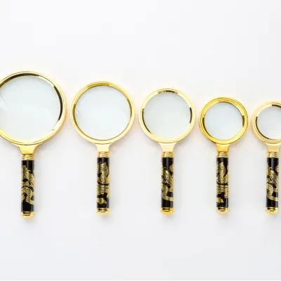 Handheld Dragon-Handle Magnifying Glass,Metal Frame HD Clear Glass Reading Lens, Magnifier Tool for Kids Seniors Elderly Outdoor